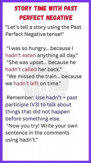 Story Time with ‘Hadn’t’ | Past Perfect Negative Sentences in English