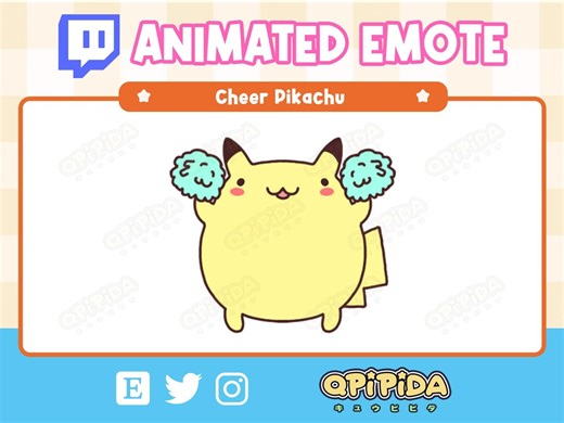 ANIMATED Pikachu Cheer Emote for Twitch and Discord ! Cute Chibi Kawaii Pokemon Animated Emote for Streaming - Excite / Happy / Yay Sticker - Etsy