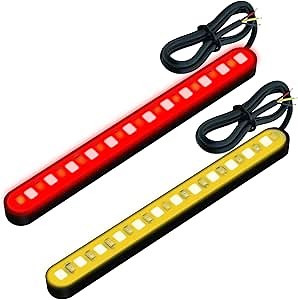 Amazon.com: BUKERME 2pcs 4 inch Motorcycle LED Brake Light Turn Singals Red & Amber Double Color LED License Plate Lights for Motorcycle Snowmobile.DC12V. (Red+Amber) : Everything Else