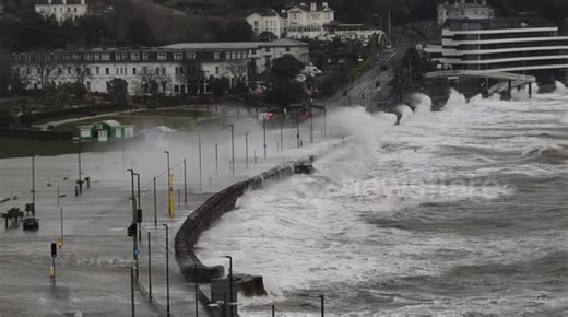 Storm Ingrid Batters South Devon Coast causing coastal flooding