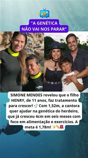 ✨🩺 SIMONE MENDES fala sobre plano de crescimento do filho mais velho!