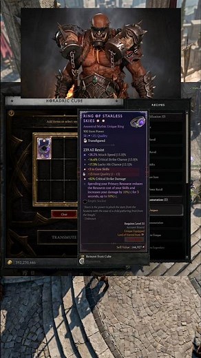 How long need to get Transfigure twice on Ring of Starless Skies😁Long Version💀😭#diablo4 #season13