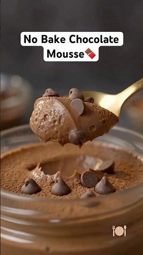 3-Ingredient Chocolate Mousse🍫| Healthy Dessert #chocolate #dessert #foodshorts