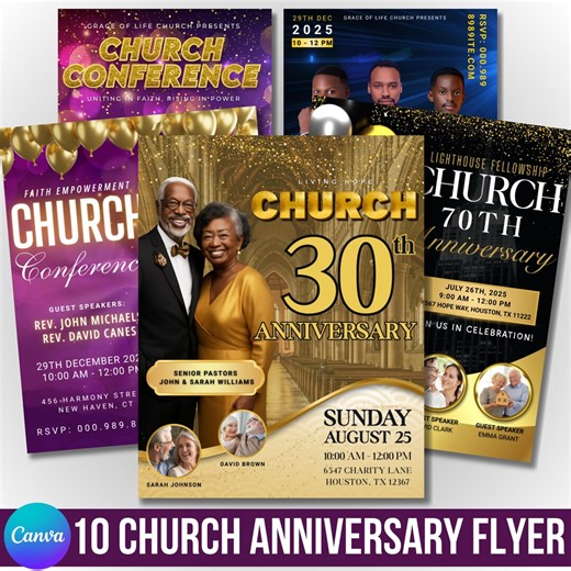 Church Anniversary Flyer Template, Church Anniversary Flyer, Church Flyer Template, Editable Printable, Instant Download,digital Flyer,canva - Etsy