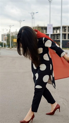 Elegant Black & White Polka Dot Outfit ❤️ Luxury Street Style | UK Fashion Vibes #Shorts #youtube