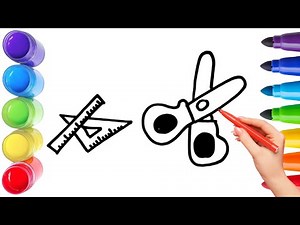How To Draw cute triangle Drawing, Painting & Coloring For Kids and Toddlers_ Child Art 🐋🌈🎨