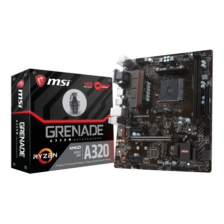 MSI A320M GRENADE - Motherboard - micro ATX - Socket AM4 - AMD A320 Chipset - USB 3.1 Gen 1 - Gigabit LAN - onboard graphics (CPU required) - HD Audio (8-channel) - Walmart.ca