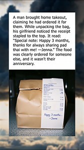 The receipt revealed more than food. | Official: To Catch a Cheater
