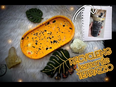 Beginners Jesmonite tutorial | TERRAZZO | SANDING | How to Recycle Left over Jesmonite | DIY |