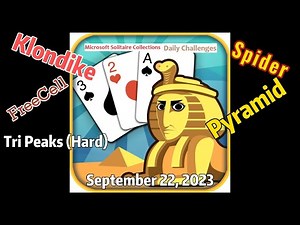 Microsoft Solitaire Collections: Daily Challenges, September 22, 2023 (All Solved!)