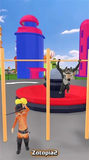 Legendary trapeze-Funny time! The Wolf vs Judy and Puss in Boots! #zootopia #zootopia2