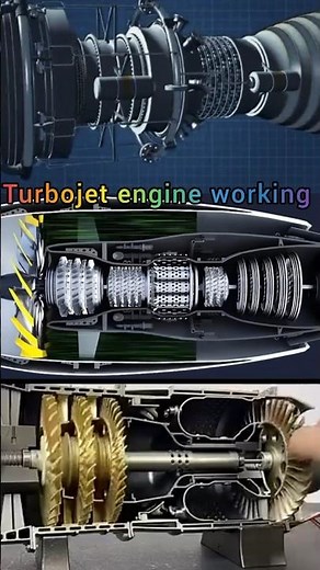 Turbojet engine working mechanism #shorts