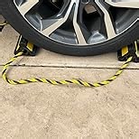 Heavy-Duty Wheel Chocks with Extra-Long Safety Rope (86") - 2-Pack Reflective Rubber Blocks for Trailers, Trucks, Campers & Garage Use (4pair/8pack with Rope)