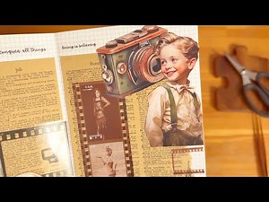 vintage collage/camera theme/