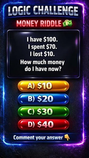 Quick Money Logic Test 🧠💵 #mathpuzzle #brainteaser #quiz #mathchallenge