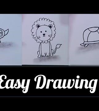 Easy Drawing for Beginners |How to Draw Duck LionTurtle |Step by step #glitteryart #drawing
