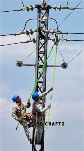 Power Construction — Installing Jumper Wires Using Insulated Sticks