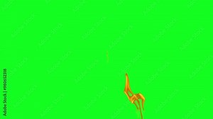 Beautiful small fire flames slowly burning close-up in high quality and 4k resolution on green screen alpha chroma key.