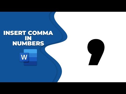 How to Insert comma in numbers in Ms word 2016