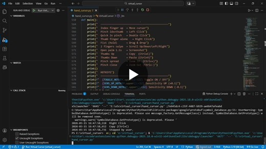 Virtual Cursor via Hand Gestures with OpenCV and Python | Druva Kumar V posted on the topic | LinkedIn