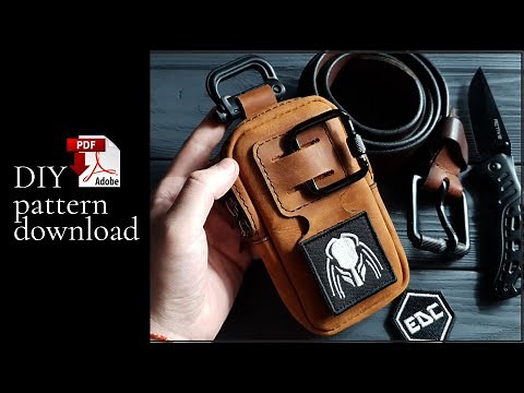Making a leather EDC bag | PDF pattern | DIY leather belt pouch | Tutorial | Template