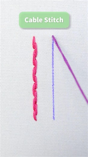 Cable Stitch丨Hand Embroidery Stitches for Beginners #embroidery #stitch