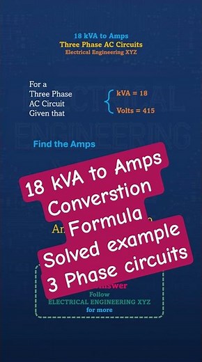 18 kVA to Amps in 3 Phase? Easy 415V Calculation Explained ⚡ #electrical #electrician #3phase #kva