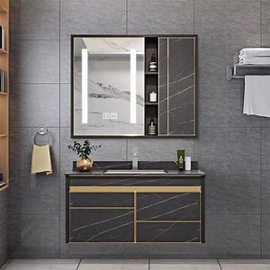 [Hot Item] Euro Style Small Bath Vanity Set Luxury Solid Wood Floating Bathroom Vanity Cabinet with Sink and Mirror