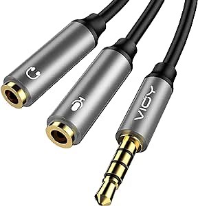 Amazon.com: VIOY Mic Headphone Splitter, 3.5 mm Audio Headset Y Splitter Cable TRRS Male to 2 Female Separate Jack for PC Gaming Headset, PS4, Xbox One, Laptops, Tablet, Smartphone… : Electronics