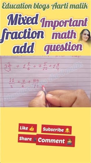 Mixded fraction add #ssc #math #fraction