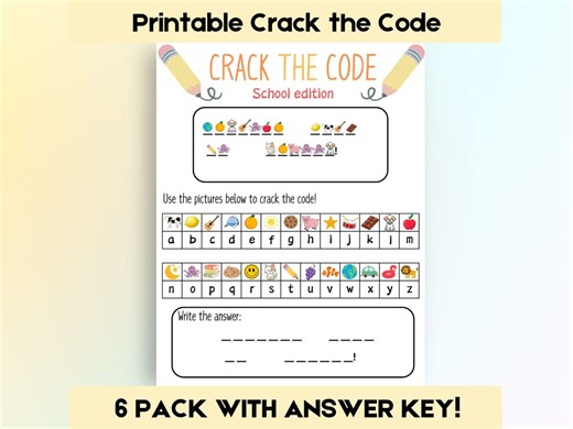 Crack the Code Printable, School Edition Secret Code Puzzles (PDF) - Etsy Canada