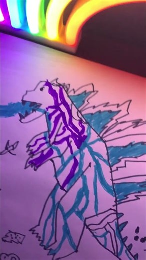 Godzilla drawing and colouringggg