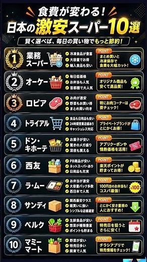【食費節約】日本の激安スーパー10選！本当に安い店はどこ？🛒💰
