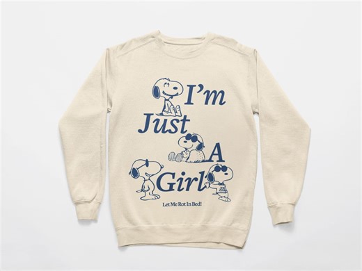 Snoopy I'm Just A Girl SVG-PNG Bundle: Funny Cartoon Character (digital Download) - Etsy