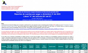 Formato 1009 exógena AG 2023: cuentas por pagar | Actualícese