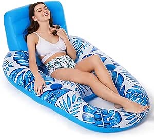 Jasonwell Inflatable Pool Float Adult - Pool Floaties Lounger Floats Raft Floating Chair Water Floaties for Swimming Pool Lake Lounge Float with Cup Holders Beach Pool Party Toys for Adults