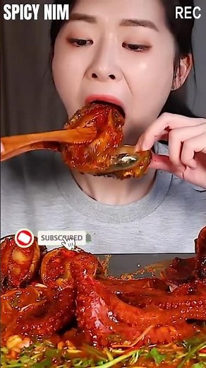 Most INTENSE Spicy Octopus You’ll Ever See 🌶️🔥 #asmr #eatingsounds #subscribe #youtuber#mukbang#food