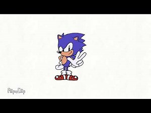 7 Iconic sonic poses in the Toei Sonic style.