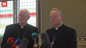 The Archbishop of Armagh, Eamon Martin and Archbishop Dermot Farrell Archbishop of Dublin, speaks at press conference at St Patrick's Cathedral in Armagh following the death of Pope Francis. | Irish Daily Mirror