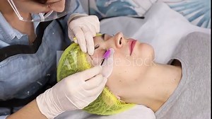 Lash Lift and Tint Procedure by a Cosmetologist