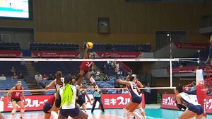 10K views · 496 reactions | U.S Women Back on Track! Annie Drews scored 23 points in leading the Americans past Dominican Republic 25-22, 25-23, 25-9 as Team USA improves to 7-1 in the FIVB World Cup and in second place. Recap | https://go.usav.org/92419WNT | USA Volleyball | Facebook