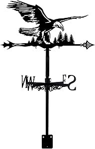 Amazon.com: SUPERDANT Eagle Weathervane Wrought Iron Wind Vane Animal Roof Weather Vane Wind Direction Garden Direction Sign Weathercock Outdoor Farmhouse Decoration Garden Wind Measuring Tool : Everything Else