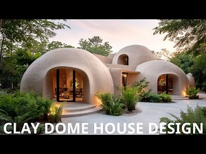 Clay Dome House Design: 3 Interconnected Domes in a Fern Garden