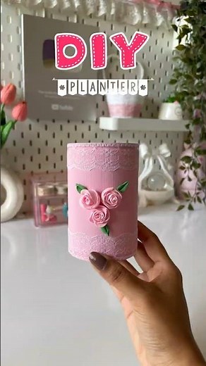 DIY Planter from Waste Can 🌸|| Easy Aesthetic Home Decor #shorts #diy #viralshort #handmade