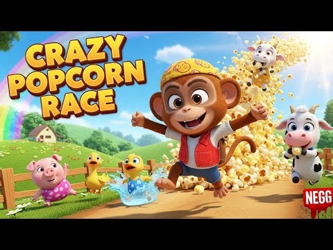 Monkey's GIANT Popcorn Explosion on the Farm!