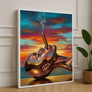 Bold Black Woman Smoking Cigar Canvas Wall Art Print Modern Living Room Decor Statement Piece - Etsy