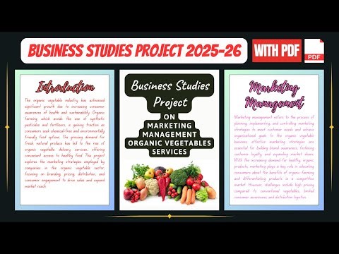 Marketing Management Project On Organic Vegetables Services For Class 12th CBSE 2025-26