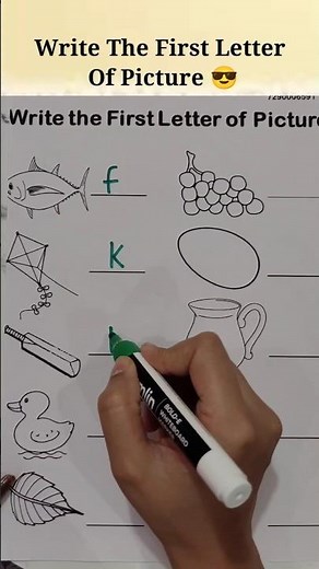 Write The First Letter Of Picture 😎 | English Worksheet For LKG UKG Class Kids#shorts#kidslearning