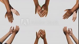 applause animation. audience hands clapping in transparent screen frame