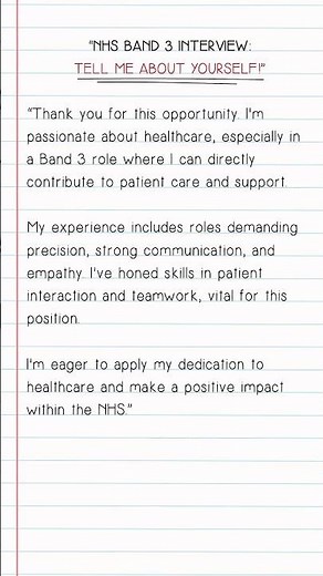 NHS BAND 3: TELL ME ABOUT YOURSELF (How to introduce yourself in an NHS Band 3 interview) #shorts